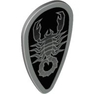 Lego Shield Ovoid with Silver and Black Scorpion Print