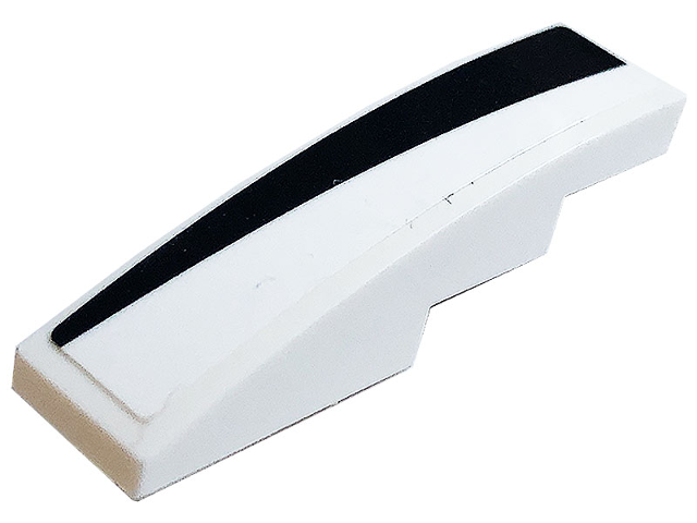 Lego Slope, Curved 4 x 1 with Black Stripe Pattern Model Right Side (Sticker) - Set 76896