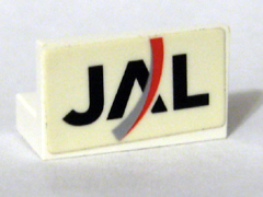 Lego Panel 1 x 2 x 1 with JAL Logo Pattern (Sticker) - Set 4032-5
