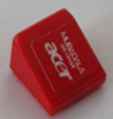 Lego Slope 30 1 x 1 x 2/3 with 'MUBADALA ABU DHABI' and 'acer' Pattern Model Left Side (Sticker) - Sets 8153 / 8155