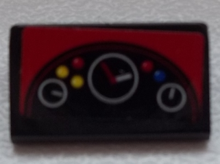 Lego Slope 30 1 x 2 x 2/3 with 3 Gauges and Blue, Red and Yellow Buttons Pattern (Sticker) - Set 75876