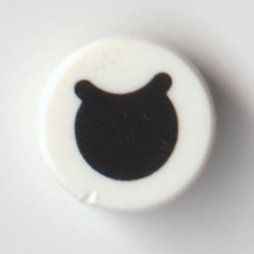 Lego Tile Round 1 x 1 with Black Eye, Eyebrow Print