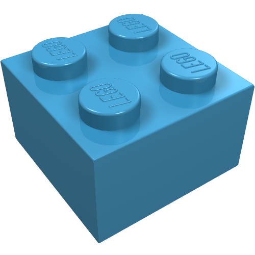 Lego Brick 2 x 2 / Maersk Blue