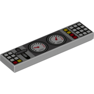 Lego Tile 1 x 4 with Buttons, Lever, and Gauges Print