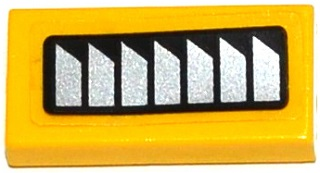 Lego Tile 1 x 2 with Silver Air Vents Pattern Model Left Side (Sticker) - Set 60092