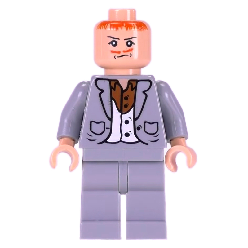 Lego Peter Pettigrew, Light Bluish Gray Suit, Printed Hair