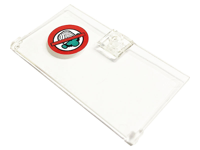 Lego Door 1 x 4 x 6 with Stud Handle with Prohibition Sign and Mojo Jojo Head Pattern (Sticker) - Set 41288