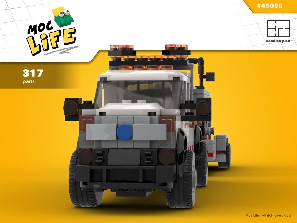 Lego Ford F-450 quad cab long bed with little road roller