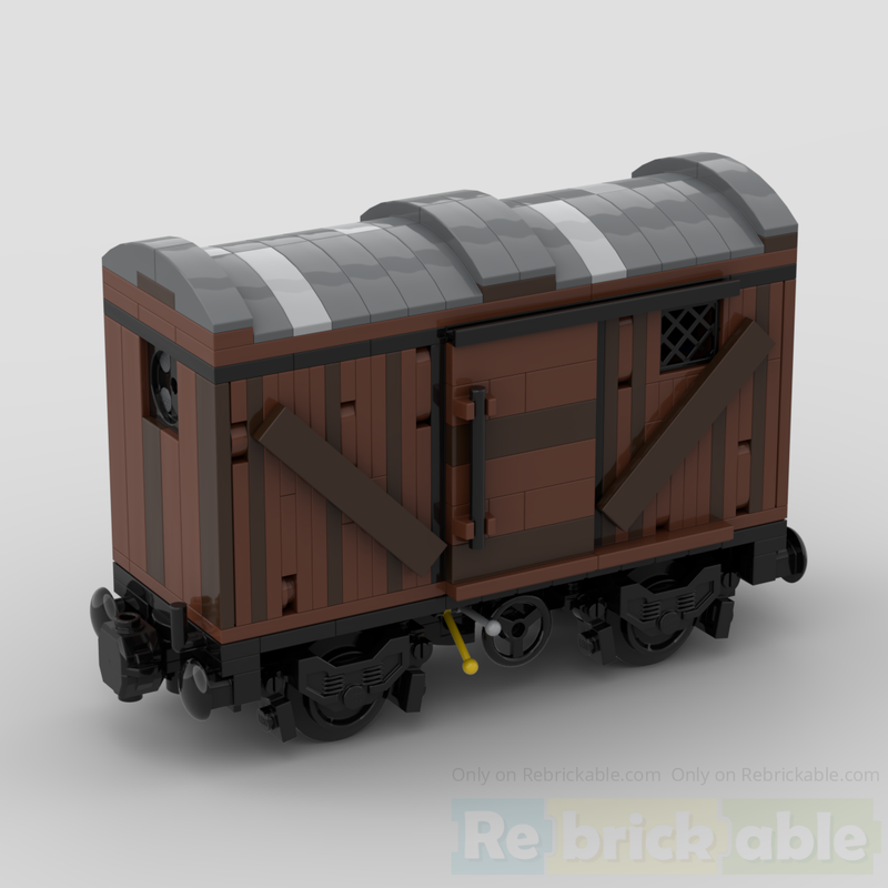 Lego Old style rusty wood train car