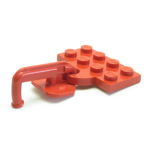 Lego Plate Special 2 x 4 with Train Coupler Open with Hook / Red