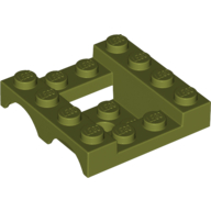 Lego Vehicle Base 4 x 4 x 1 1/3 with Wheel Arches, 2 x 2 Recessed Center and Hole / Olive Green