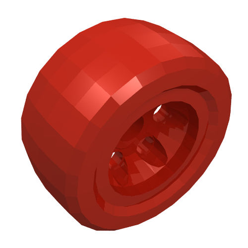 Lego Wheel 30.4 x 14 Solid Smooth / Red
