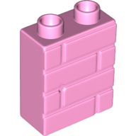 Lego Duplo Brick 1 x 2 x 2 Brick Effect / Bright Pink