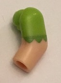 Lego Arm, Left with Lime Short Sleeve with Scalloped Edge Pattern