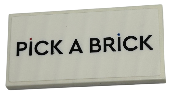 Lego Tile 2 x 4 with 'PICK A BRICK', Red and Blue Dots Pattern (Sticker) - Set 40574