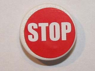 Lego Road Sign 2 x 2 Round with Clip with Narrow Font Large 'STOP' on Red Background Pattern (Sticker) - Set 8864