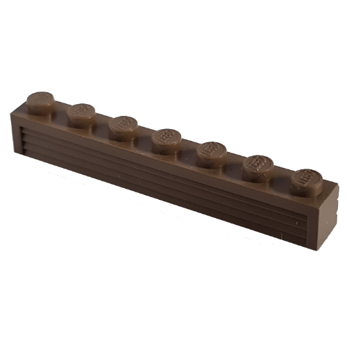 Lego Modulex Brick 1 x 7 with Horizontal Grooves / Modulex Brown