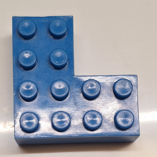 Lego Brick 4 x 4 Corner without Bottom Tubes / Blue