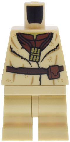 Lego Body SMART Minifigure, Torso with Tan Hips and Medium Legs with SW Yoda Tunic and Belt Pattern