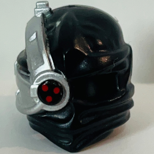 Lego Wrap with Cyborg Eyepiece and Triple Red Sensor on Silver Background Print