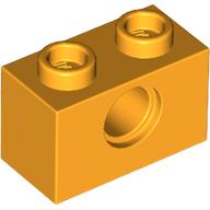 Lego Technic Brick 1 x 2 [1 Pin Hole] / Bright Light Orange
