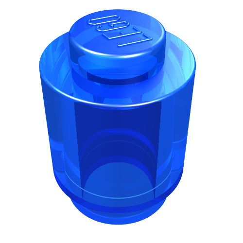 Lego Brick Round 1 x 1 Solid Stud / Trans-Dark Blue