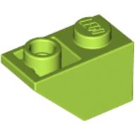Lego Brick Sloped Inverted 45° 2 x 1 / Lime