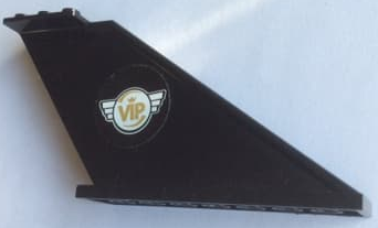 Lego Tail 12 x 2 x 5 with Gold 'VIP' in White Wing Logo Pattern on Both Sides (Stickers) - Set 60102