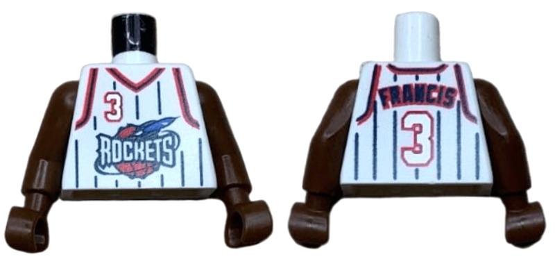 Lego Torso NBA Houston Rockets #3 Francis Pattern / Brown NBA Arms