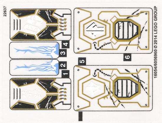 Lego Sticker Sheet for Set 70723-1