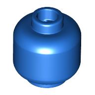 Lego Minifig Head [Plain] [Blocked Open Stud] / Blue