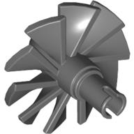 Lego Jet Engine Fan with 10 Blades and Technic Pin / Dark Bluish Gray
