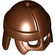 Lego Helmet, Viking [PLAIN] / Reddish Brown