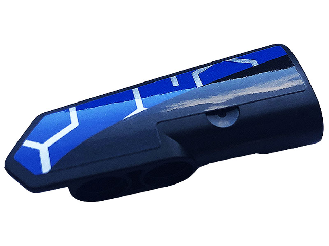 Lego Technic, Panel Fairing #21 Very Small Smooth, Side B with Black, Silver and Blue Race Pattern (Sticker) - Set 42123