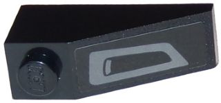 Lego Slope 33 3 x 1 with Front Grille / Bumper / Air Intake Pattern Model Left Side (Sticker) - Set 75875 / Black