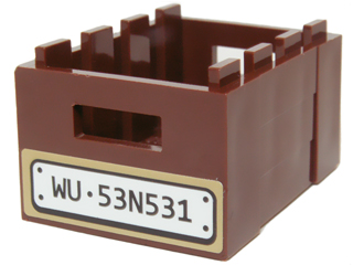Lego Container, Crate 3 x 4 x 1 2/3 with Handholds with 'WU 53N531' Pattern (Sticker) - Set 70734
