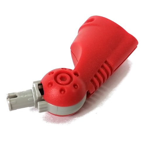 Lego Large Figure Limb, Mechanical Short, with Light Gray Pin and Socket / Red