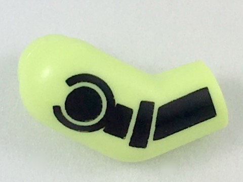 Lego Arm, Right with Black Minifigure Skeleton Pattern