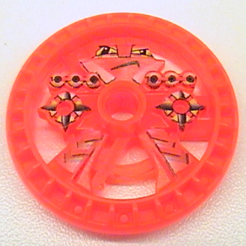 Lego Technic Disc 5 x 5 Notched, Blazooka / Trans-Neon Orange