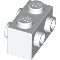 Lego Brick Special 1 x 2 with Studs on 2 Sides / White