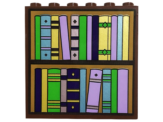 Lego Panel 1 x 6 x 5 with Books on Bookcase Pattern (Sticker) - Set 43196
