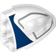 Lego Technic Panel Round Corner 5 x 3 x 2 Left with Blue/Dark Bluish Grey Headlight Print