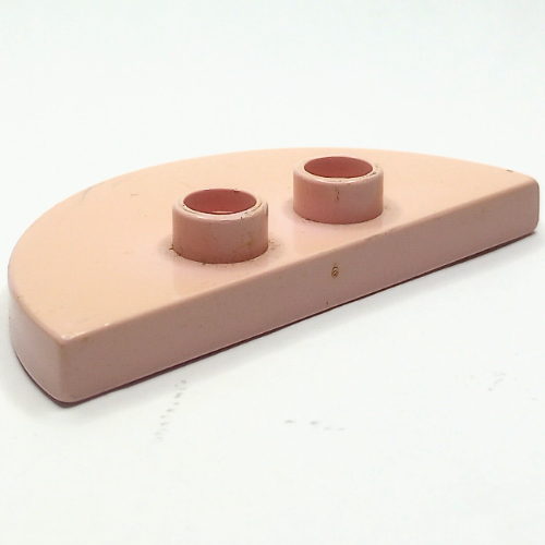 Lego Duplo Plate 2 x 4 x 1/3 Half Circle with 2 Studs [Thin] / Light Pink