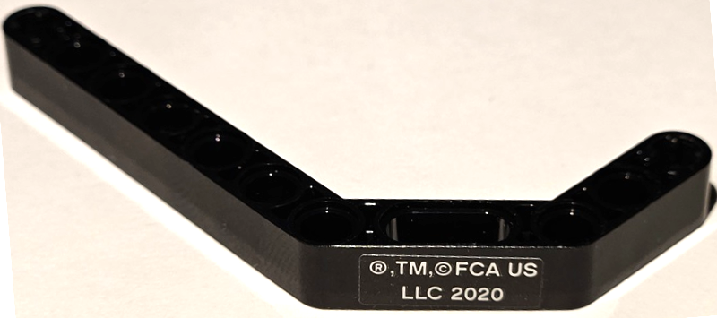 Lego Technic, Liftarm, Modified Bent Thick 1 x 11.5 Double with '®,TM,© FCA US LLC 2020' Pattern (Sticker) - Set 42111