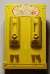 Lego Scala Ice Cream Unit with Ice Cream and Fruit Pattern (Stickers) - Set 3116 / Yellow