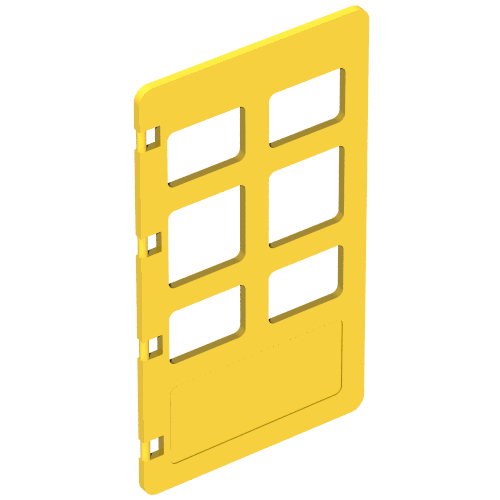 Lego Duplo Door 1 x 3 1/2 x 5 1/3 with Six Panes / Yellow