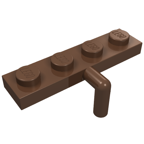 Lego Plate Special 1 x 4 with Bar Down / Brown