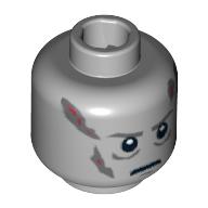 Lego Minifig Head Darth Vader, Scars Gray Left & Right, Gray Eyebrows, White Pupils Print