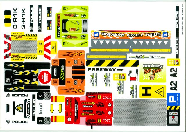 Lego Sticker Sheet for Set 8186-1