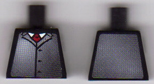 Lego Torso Racers Ferrari Official, Suit Jacket with Red Tie Pattern (Stickers) / Black